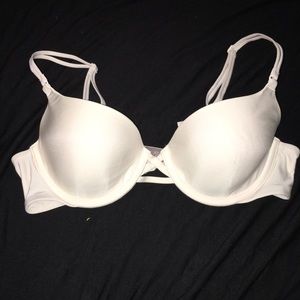 Lightly lined white VS Demi bra 34B